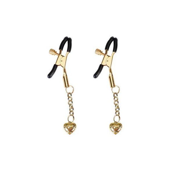 Затискачі для сосків Liebe Seele Hollow Heart Nipple Clamps Gold sexstyle