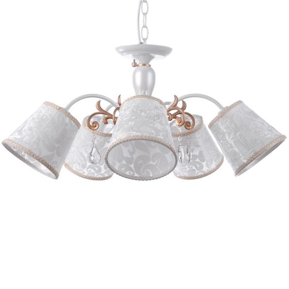Люстра подвесная с абажуром классическая E14 40W WH (BKL-573S/5) | Зображення 1