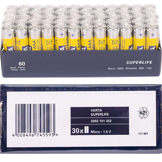 Батарейки R03 Varta Superlife ZnCb AAА | Зображення 3