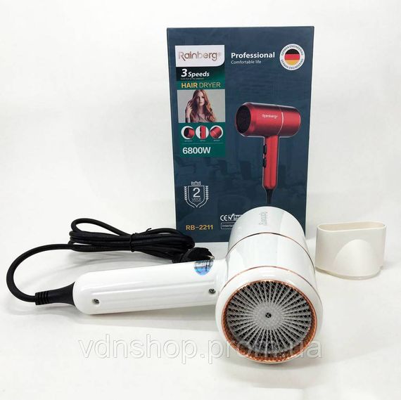 Фен для укладки волос унивесальный, Мощный фен для быстрой укладки волос Мощный быстрой сушки DR-22 | Зображення 2