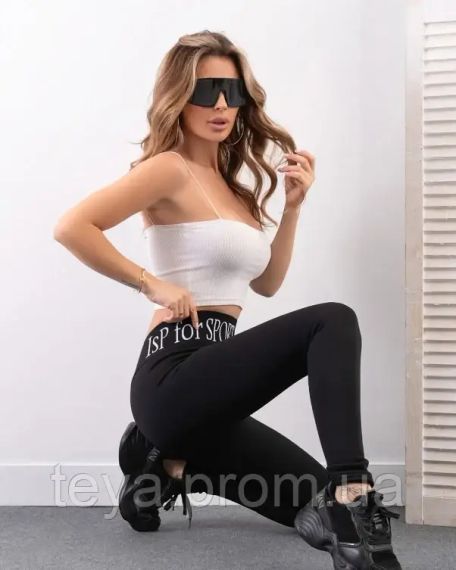 Легінси колір чорний розміри S, M, L, XL, XXL, 3XL FI_009050 | Зображення 2