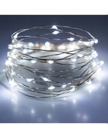 Светодиодная гирлянда нить Led "Капли росы" на 100 светодиодов статический режим 10 м на батарейках Белый