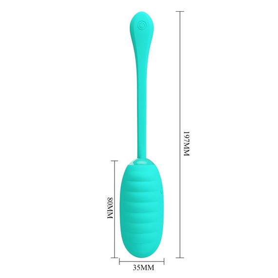 Віброяйце Pretty Love Kirk Super Soft Silicone, бірюзове | Зображення 2