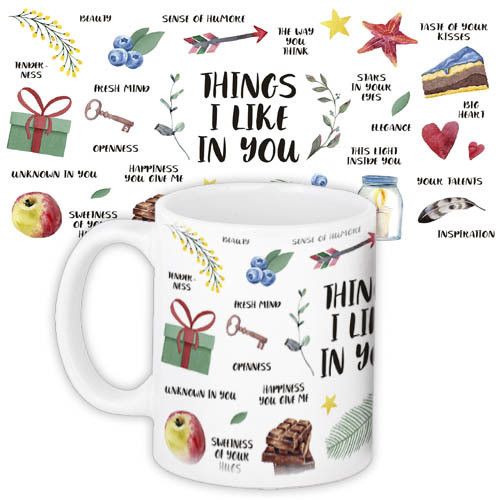 Кружка с принтом Things I like in you 330 мл (KR_19L058)