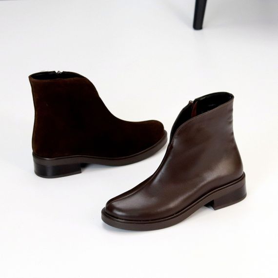 Шикарні черевики натуральна шкіра колір Шоколад стильний мінімалізм | Зображення 9