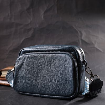 Сумка Vintage Женская кросс-боди из натуральной кожи Синяя (22297) | Зображення 2