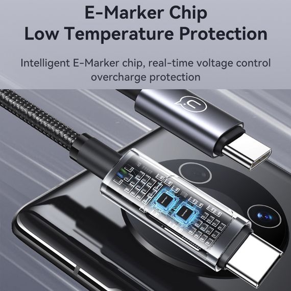 Дата кабель USAMS US-SJ671 Type-C to Type-C 100W Sufeng Series (1.2m) Tarnish | Зображення 5