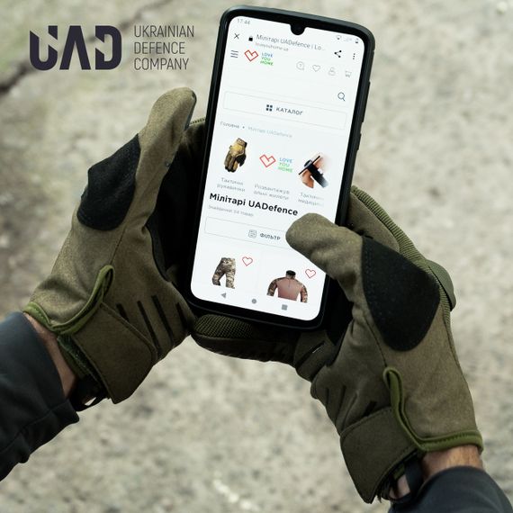 Рукавички тактичні повнопалі з захистом UAD Atlant сенсорні Олива L | Зображення 4