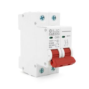 Автоматичний вимикач DC ZUOYI Z7-63Z 2P C63 DC250-1000V,63A,6kA,DIN,73x80x36mm