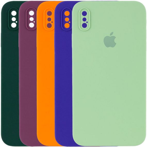 Чохол Silicone Case Square Full Camera Protective (AA) для Apple iPhone XS / X (5.8")
