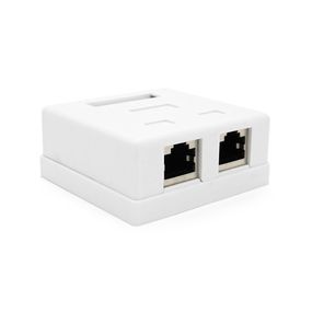 Розетка RITAR FTP 8P8C RJ45 2 порт Cat-6,  накладна біла Q250