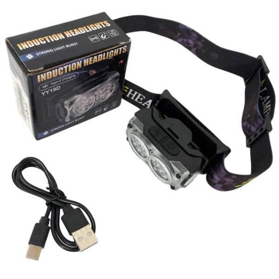 Ліхтар налобний акумуляторний з магнітом YY-19D-6SMD Чорний