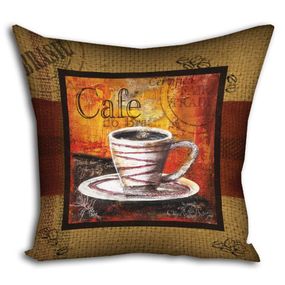 Подушка габардинова з принтом Cafe 30x30 (3P_PW036)