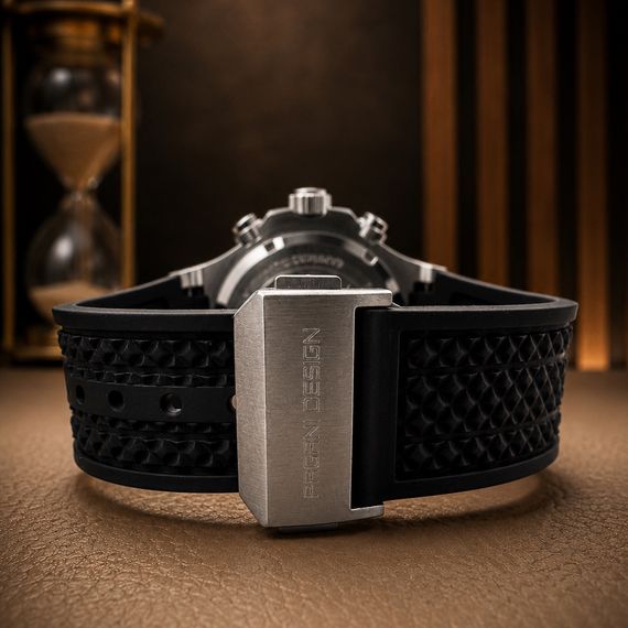Чоловічий годинник Pagani Design PD-YS032 Silver-Black-Black Rubber на каучуковому ремінці | Зображення 4