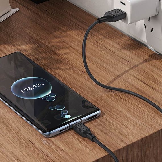 Дата кабель Hoco X90 Cool silicone USB to Type-C (1m) Black | Зображення 4