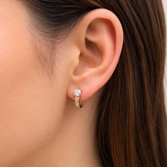 Серьги из красного золота S-0396 | Зображення 4