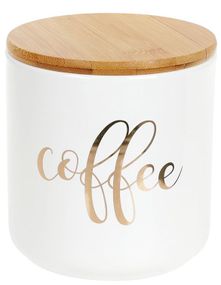 Банка Merceyl "Coffe" 600мл керамічна з бамбуковою кришкою, біла