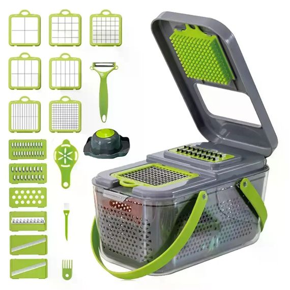 Овощерезка мультислайсер AND1536 Vegetable Cutter • Ручной измельчитель для овощей, фруктов, салатов и домашней нарезки | Зображення 4