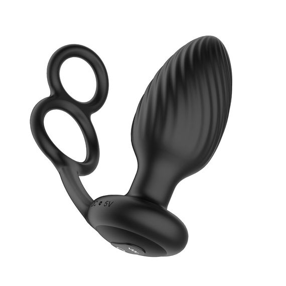 Анальна вібропробка Nexus Tornado Cock and Ball Ring обертання+вібрація, ерекційне кільце, пульт | Зображення 1
