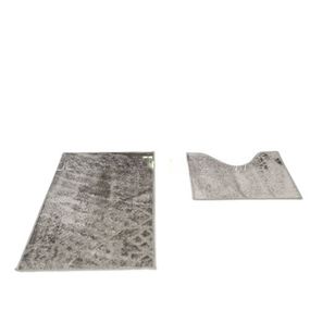 Набір килимків для ванної кімнати 2шт 50*80см+40*50см U-виріз Ромб Smile світло-сірий поліпропілен Дариана