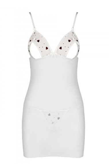 Сорочка з вирізами на грудях, стрінги Passion LOVELIA CHEMISE XXL/XXXL, white Sex Aura | Зображення 4