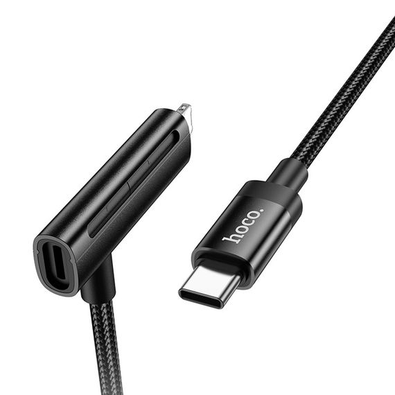 Дата кабель Hoco U135 Incredible 2in1 Type-C to Lightning/Type-C (1m) Black | Зображення 1
