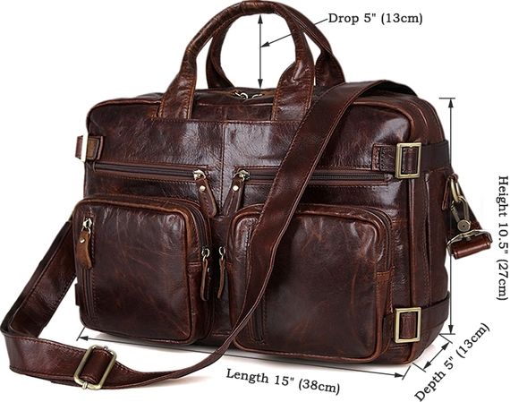Сумка мужская Vintage 14590 кожаная Коричневая | Зображення 2