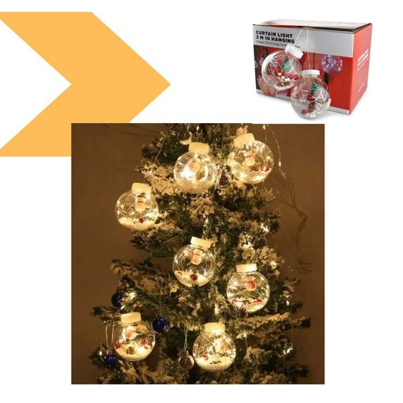 Гірлянда Xmas Мікс 4 види 200L W-1 Copper curtain ball lamp W білий 3M*1.5M (47655-8076_248) | Зображення 1