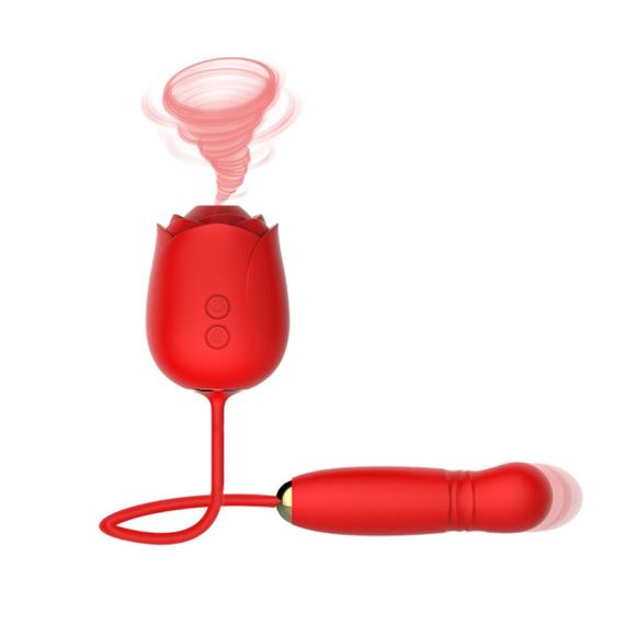 Вакуумний стимулятор у вигляді троянди Every Night Toys з пульсацією, червоний sexstyle