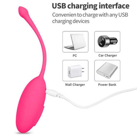Виброяйцо со щетинками USB розовый – Вибраторы | Зображення 3