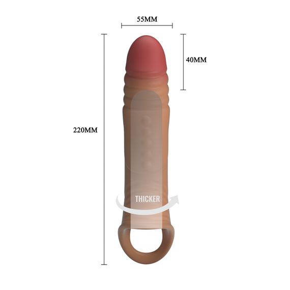 Насадка на пеніс Pretty Love 8.7 Vibrating Penis Sleeve Extender | Зображення 6