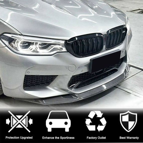 Накладка на передній бампер Lip V3 (для M5 F90 2017-2020, Карбон) для BMW 5 серія G30/31 рр | Зображення 4