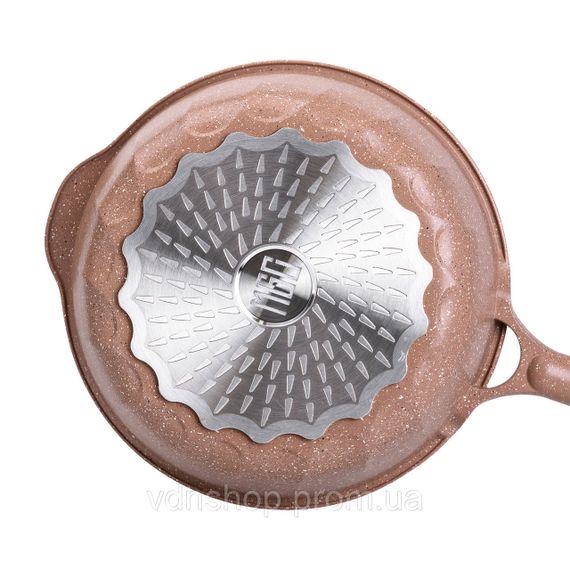 Алюминиевый сотейник 4,3 л мраморный с антипригарным покрытием Ø 28 см бежевый MGC HP-4-437CO | Зображення 2