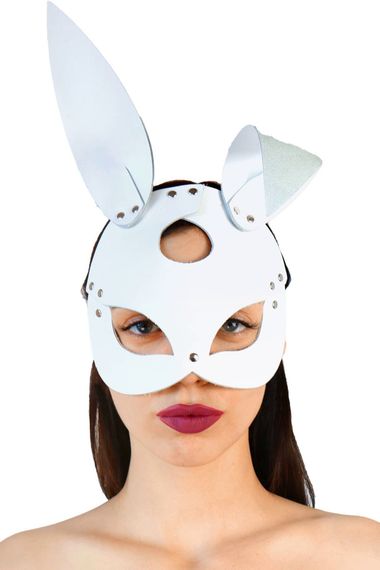 Шкіряна маска Зайчики Art of Sex Bunny mask One Size Біла