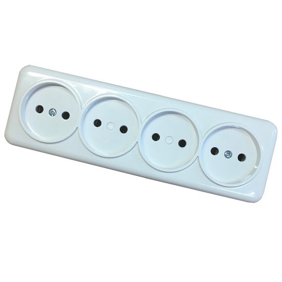 Розетка зовнішньої установки 4-а б/з біла IP20 Lemur Ny95000987 | Зображення 1