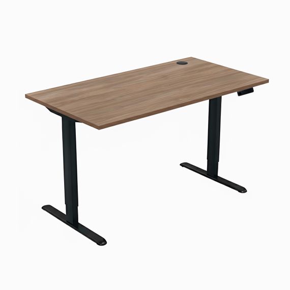 Стіл із електричним регулюванням висоти, одномоторний, з однією заглушкою, чорний каркас, 1400х700х718-1178 мм