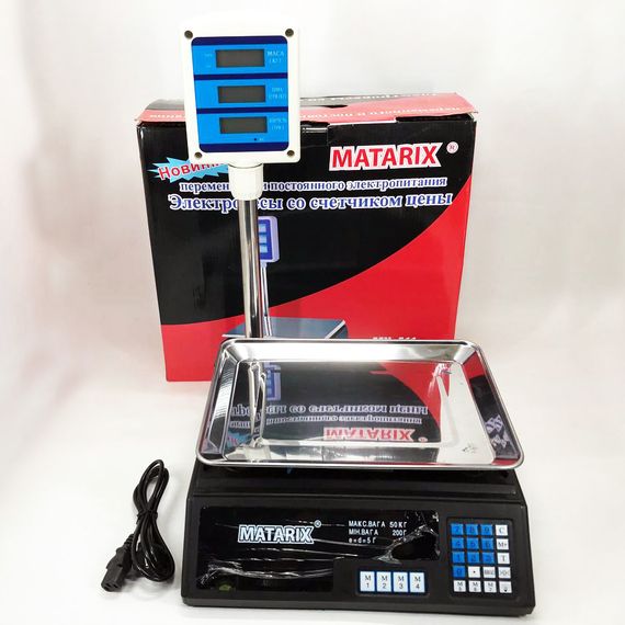 Ваги торгові для ринку 50 кг Matarix MX-411+ на 50 кг, Ваги торгові для бізнесу цифрові HK-74 | Зображення 2