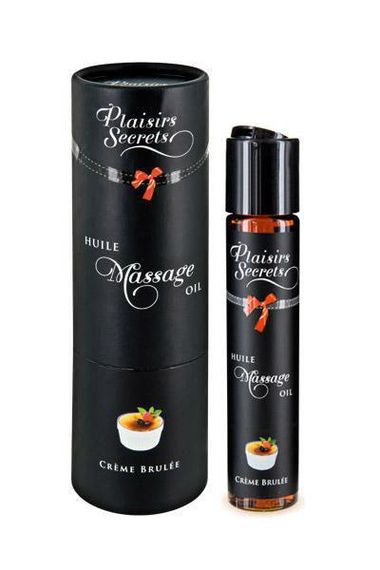 Масажна олія Plaisirs Secrets Creme Brulee (59 мл) з афродизіаками їстівна, подарункове паковання sexstyle
