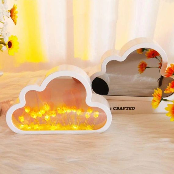 Нічник настільний з тюльпанами світильник у дзеркалі, Приліжковий світильник | Зображення 4