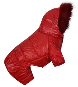 Зимовий комбінезон лакований червоний A-77