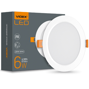 LED Панель врізна кругла 6W 5000К VL-DLBR-065 Videx