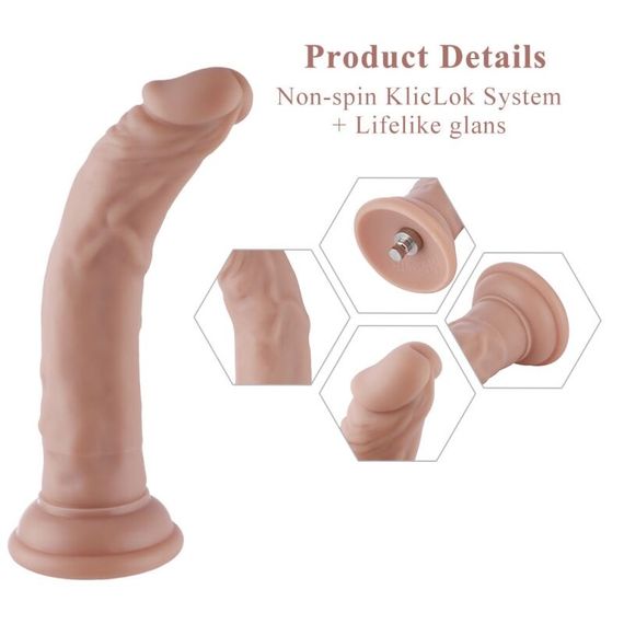Реалістичний фалоімітатор для секс-машин Hismith 7.5″ Flexible Silicone Dildo, система KlicLok | Зображення 1
