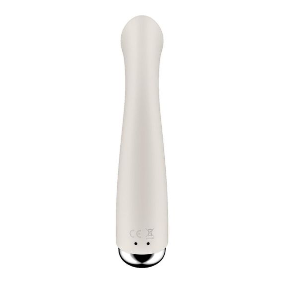 Вибратор с ротацией Satisfyer Spinning G-Spot 1 Beige, плоская площадка для стимуляции точки G sexstyle | Зображення 3