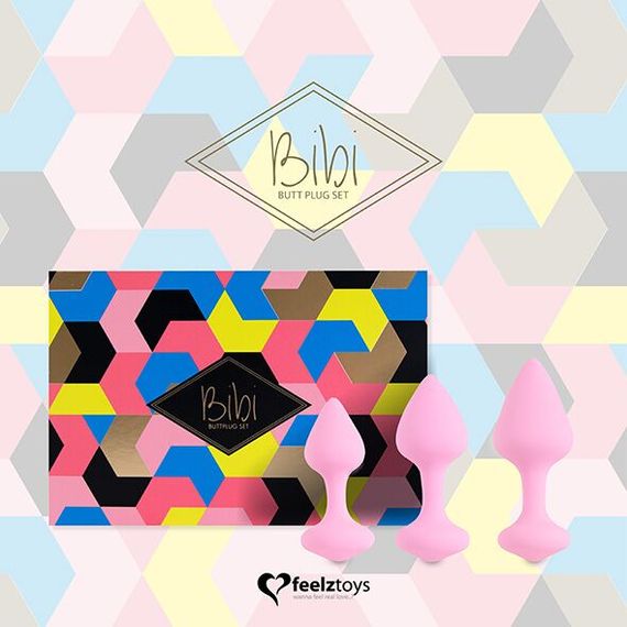 Набір силіконових анальних пробок FeelzToys - Bibi Butt Plug Set 3 pcs Pink | Зображення 3