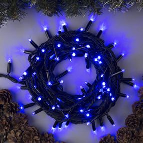 Гірлянда Нитка від мережі, 10 м, 100LED зі з'єднувачем, Синя / Вулична світлодіодна гірлянда