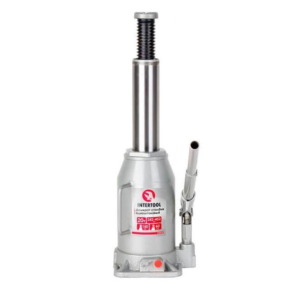 Домкрат "стовпчик" одноштоковий 20 т, 242-452 мм INTERTOOL GT0028 | Зображення 2