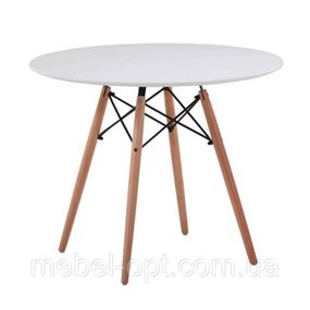 Стол Этна МДФ белый круглый 80 см, дизайн Eames DSW Table
