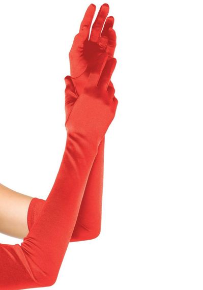 Длинные атласные перчатки Leg Avenue Extra Long Satin Gloves, One Size, красные sexstyle