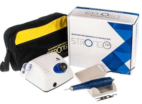 Фрезер для маникюра Nail Drill Pro ZS-603 65 Вт 40000 оборотов с педалью и насадками Белый | Зображення 10