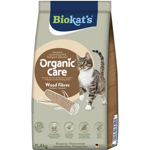Наповнювач деревний Biokats для котячого туалету Organic Care 30л/11,4кг